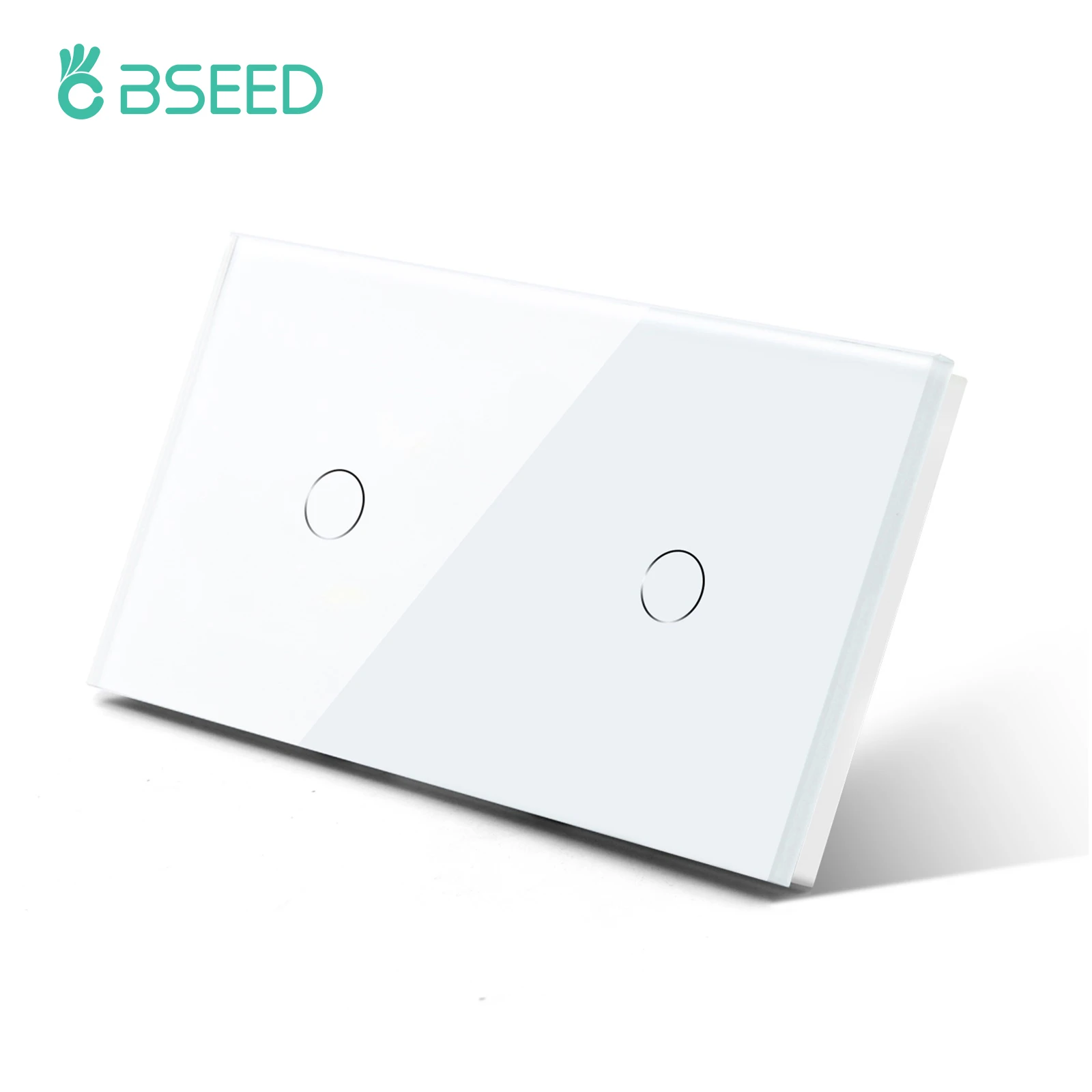 BSEED-interruptores de luz doble con Sensor táctil, interruptor de pared de cristal, 2 entradas y 1 vía, luz negra oscura, blanco, negro, dorado, 300W/Gang - imagen 2