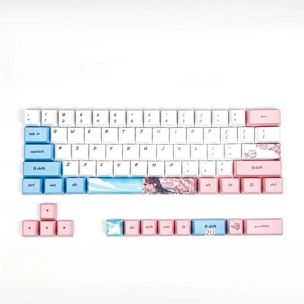 Juego de teclas personalizadas de 60% PBT, perfil OEM para teclado mecánico MX para juegos, ANSI GH60 RK61/ALT61/Annie/poker GK61 GK64 - imagen 5