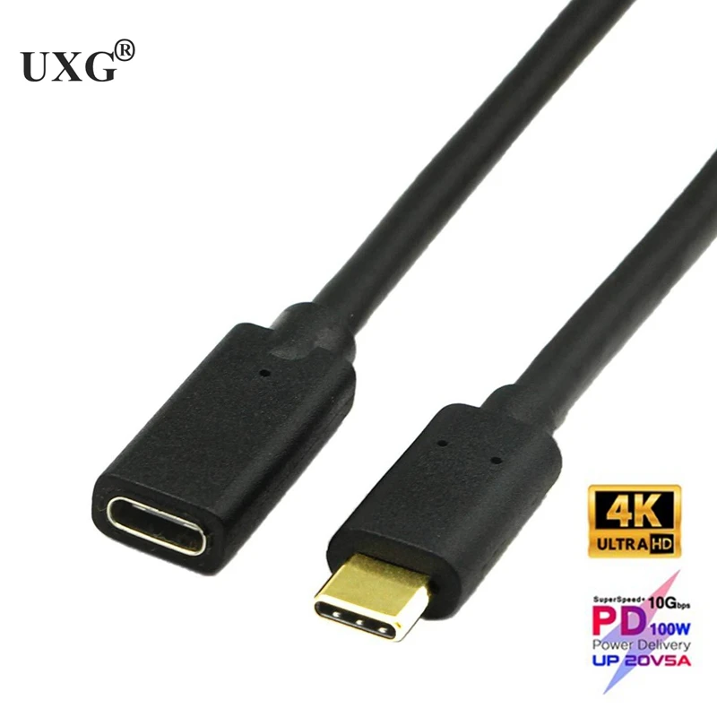 0,3 M 0,6 M 1M 1,8 M Cable de extensión USB tipo C Cable de datos en ángulo USB 3,1 USB-C macho a hembra macho Cable extensor de Cable - imagen 5