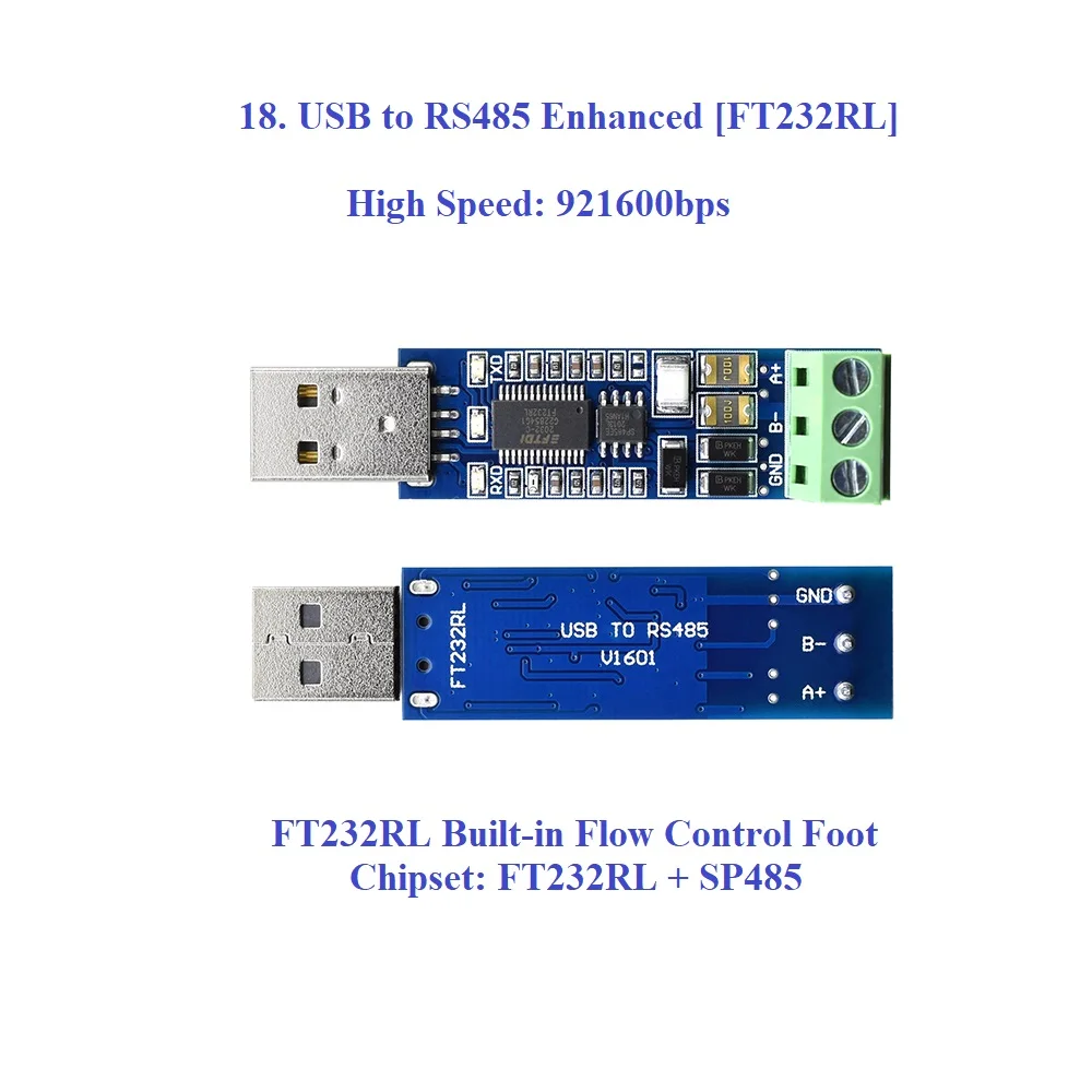 Adaptador USB RS485 RS422 – Chip FT232 - imagen 2