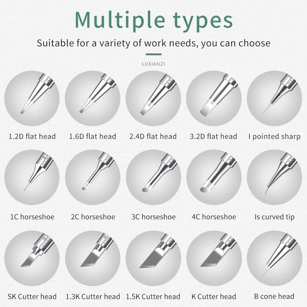LUXIANZI 1 Uds puntas de pistola para soldar sin plomo punta de cobre 900M puntas de soldadura BGA K/1,5 K/SK/3C/B/IS/I/2.4D SGS alta calidad - imagen 2