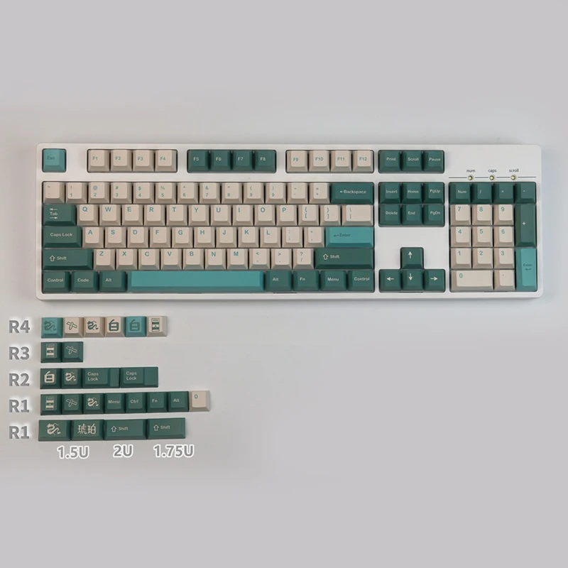 GMK-teclas clonadas ámbar, teclas de perfil de cereza subcama de tinte PBT para teclado mecánico MX Switch GH60 GK61 GK64
