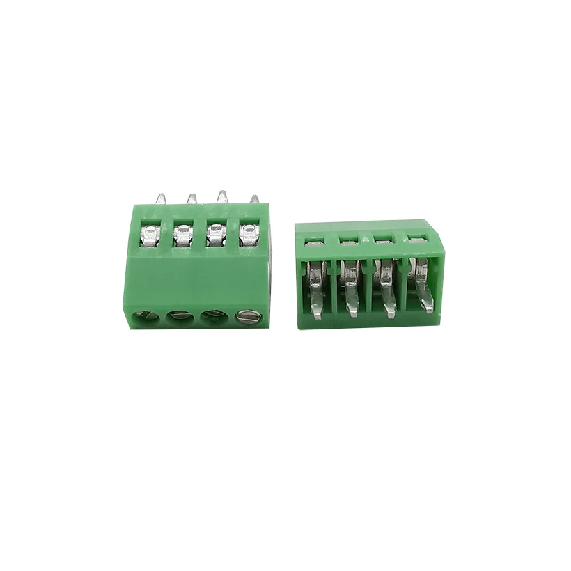 Conector verde KF120 de 4 pines, 2,54mm, Paso 4P, PCB, tornillo, placa de bloque, cable, terminales de Pin recto KF120, 2/5/10 Uds. - imagen 5