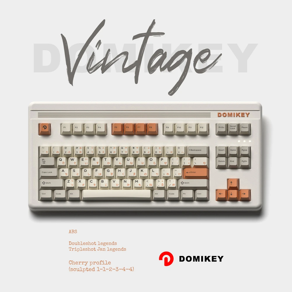 Domikey-Tapa de teclado vintage Cherry, accesorio de abs doubleshot para teclado mx stem poker 87 104 gh60 xd64 xd68 xd84 BM60 BM65 BM68 BM80 - imagen 4