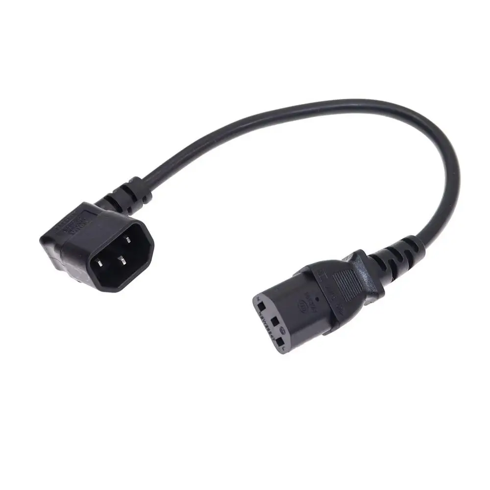 Cable de extensión de alimentación IEC 320 C14 macho a hembra C13, Cable de 90 grados C14 a C13 para PDU UPS, Cable de CA H05VV-F VDE - imagen 4
