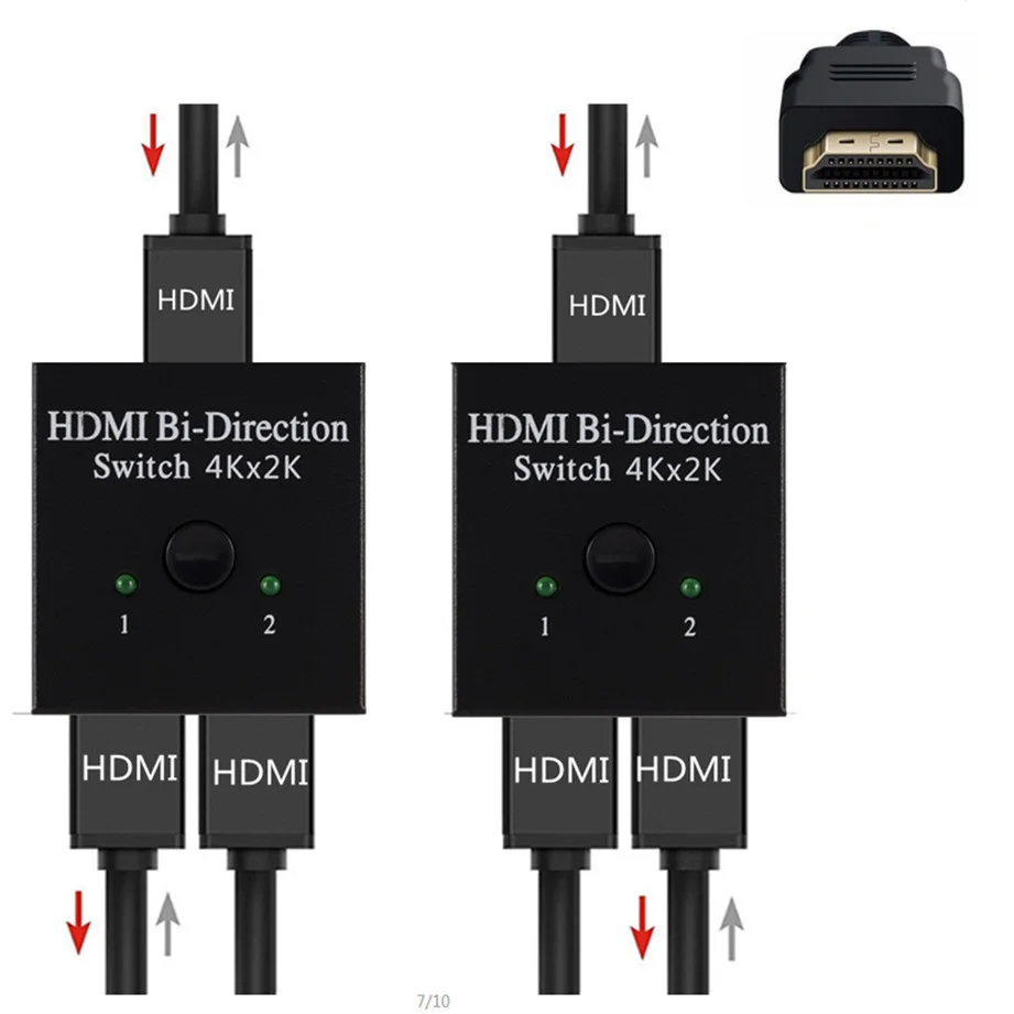 Conmutador HDMI 3x1 4K/2K para Xbox PS4 PC HDTV - imagen 4