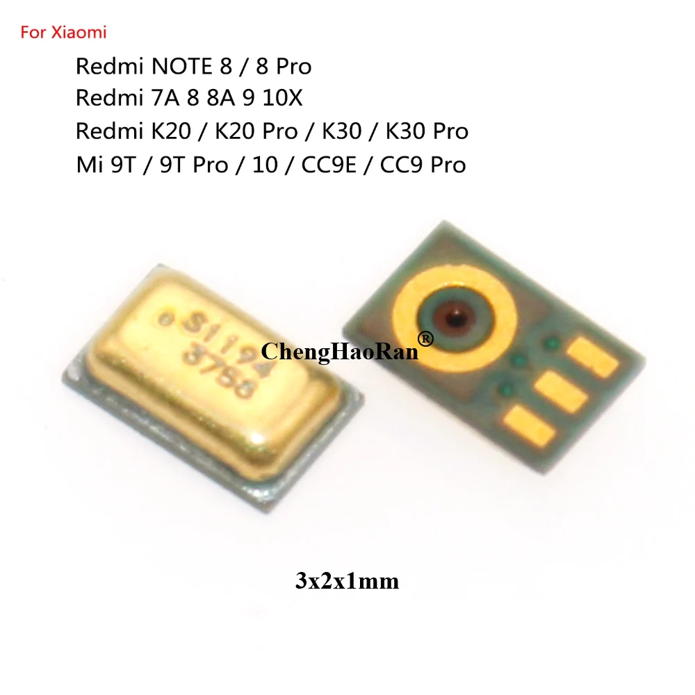 Transmisor de micrófono y altavoz, 2 unids/lote, para Xiaomi Redmi NOTE 8 Pro, K20, K30, 9T / Redmi 7A, 8A, 9, 10X / Mi 10, CC9E / CC9 Pro