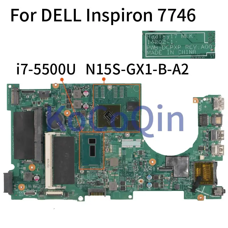 Placa base para portátil DELL Inspiron 17, 7746, I7-5500U, GPU, 845M, CN-0FR6H6, 0FR6H6, 14202-1, SR23W, N15S-GX1-B-A2