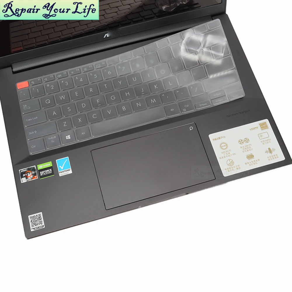 Cubierta para teclado de portátil M7400, TPU transparente para Asus Vivobook Pro 14X M7400Q M7400QE M7400QC, accesorios de cubierta de película protectora contra el polvo - imagen 3