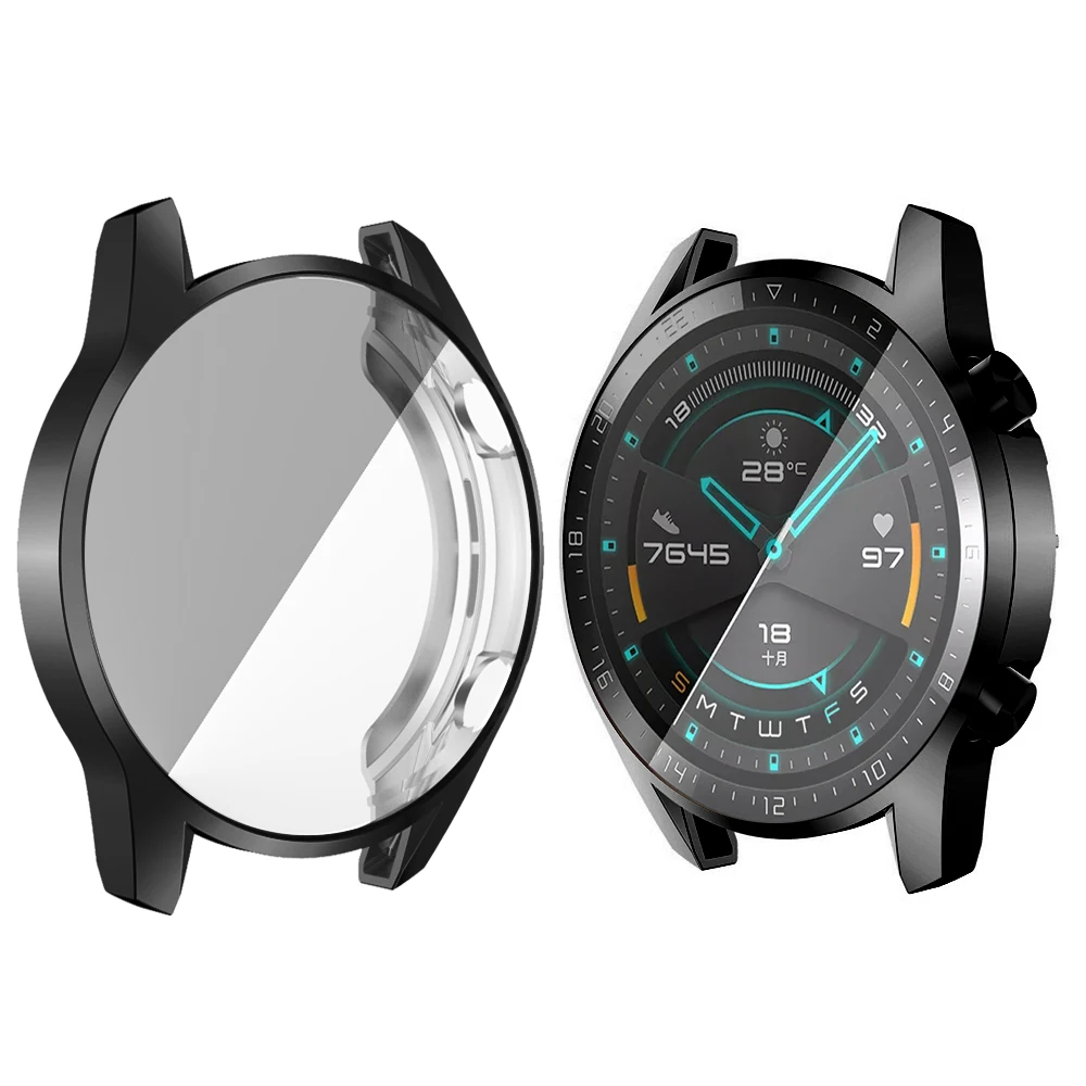 Funda chapada en TPU, cubierta protectora de cobertura completa para Huawei Watch GT 2, carcasa protectora de pantalla de 42mm y 46mm para Huawei GT2, funda para reloj - imagen 2