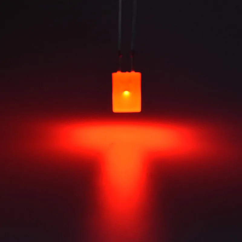 100 unids/lote de diodos LED emisores de luz roja cuadrados 2x5x7mm 2x5x7 - imagen 2