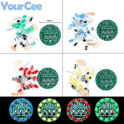 Luz LED de agua, Kit de producción de luz de agua redonda LED para entrenamiento de habilidades, piezas de práctica de soldadura, juego electrónico Diy