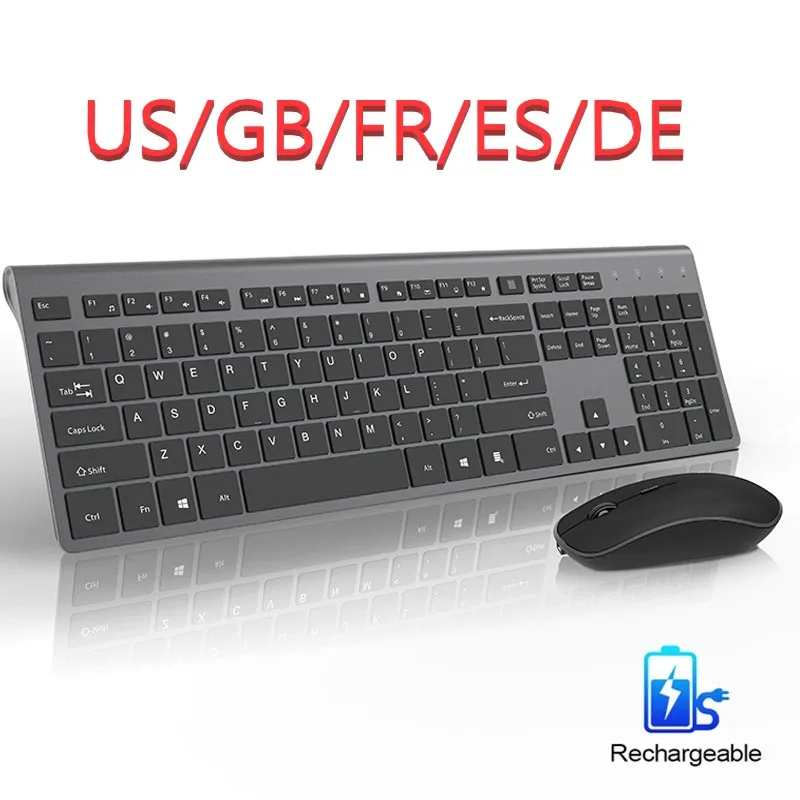 Teclado y ratón inalámbricos de 2,4G, conjunto de ratón Multimedia para Notebook, portátil, PC, TV, suministros de oficina