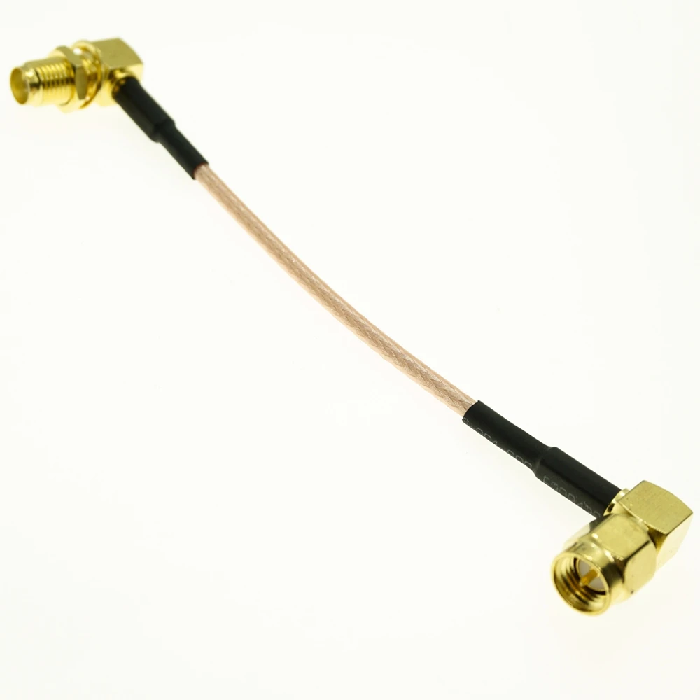 SMA macho ángulo recto a SMA hembra ángulo recto 90 grados Cable RF Pigtail 6 pulgadas RG316 puente 10cm 15cm 50cm - imagen 2
