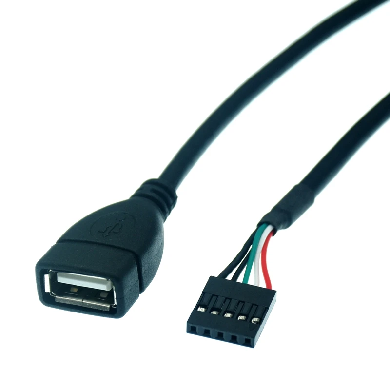 1 Uds 15cm 50cm USB 2,0 A hembra a Dupont 5 pines hembra Cable adaptador de placa base - imagen 2
