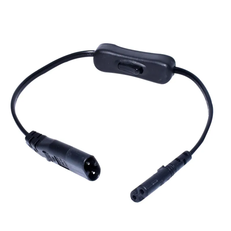Cable de alimentación "8" figura C7 con interruptor, cable de extensión IEC 320 C8 a C7 con encendido/apagado, Cables de alimentación C7, interruptor de cables cortos - imagen 2