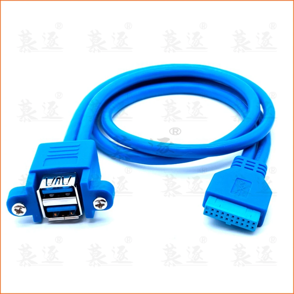 Stapelbar USB 3,0 Weibliche Panel Typ zu Placa base 20Pin Header Kabel Puertos duales 50cm