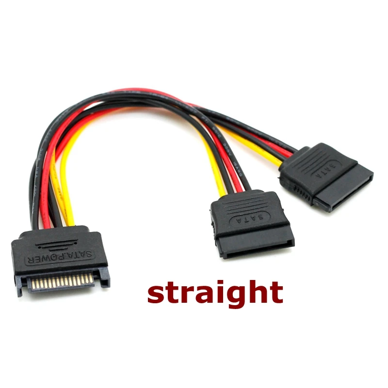 Para caja de computadora SATA 15Pin disco duro alimentación macho a 2 hembra divisor Y 1 a 2 Cable de extensión 90 grados de alta calidad - imagen 5
