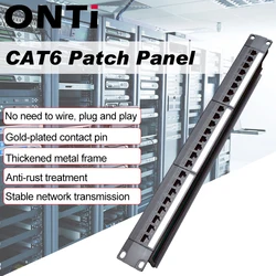 Panel Parche CAT6 24 Puertos RJ45 Ethernet Rack 1U
