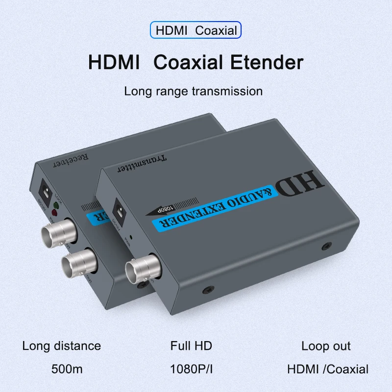 Extensor 720P1080P Cámara coaxil compatible con HDMI Extiende una distancia de transmisión de 500 m con puertos de bucle coaxil compatibles con HDMI - imagen 3