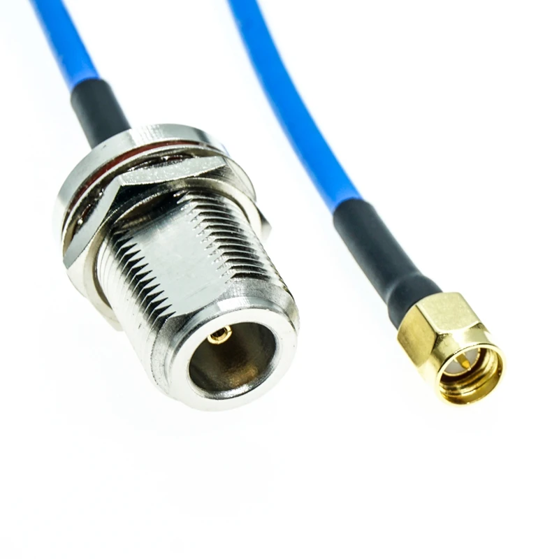 N hembra Jack Mamparo a conector macho SMA RG402 RG-402 Cable coaxial semiflexible 0,141" 50ohm Azul - imagen 5