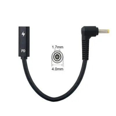 Adaptador de corriente para cargador de ordenador portátil, convertidor USB 3,1 tipo C hembra a 4,0x1,35, 5,5x2,5, 4,5x3,0, 1,7mm x 4,0, Conector de enchufe Dc - imagen 2
