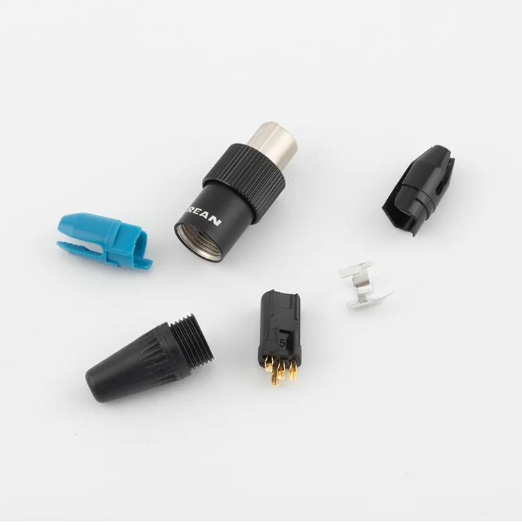 REANREAN TA4F mini xlr conector de bloqueo pequeño de 4 pines, Mini conector XLR, enchufe de alimentación de monitor hembra de 4 pines, w302 - imagen 3