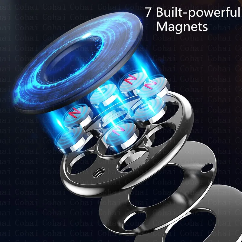 Soporte magnético de teléfono para salpicadero de coche, Mini soporte de forma redonda para iPhone, Samsung, Xiaomi, imán de Metal, GPS, montaje en pared - imagen 5