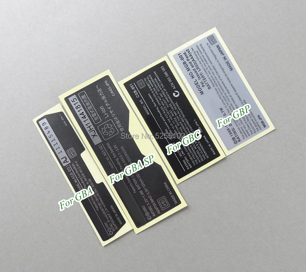400 Uds para GBA SP GBC GBP nuevas etiquetas pegatinas traseras de repuesto para Gameboy Advance/Color/consola de juegos de bolsillo - imagen 3