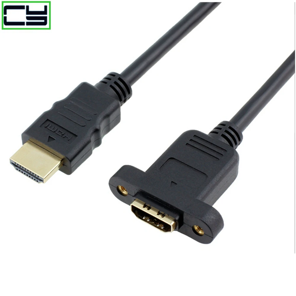 Cable de montaje en Panel macho a hembra de extensión compatible con HDMI 28AWG CL2 con clasificación 1080P 0,3 M/0,6 M 1M/1,5 M (con tornillo) - imagen 2