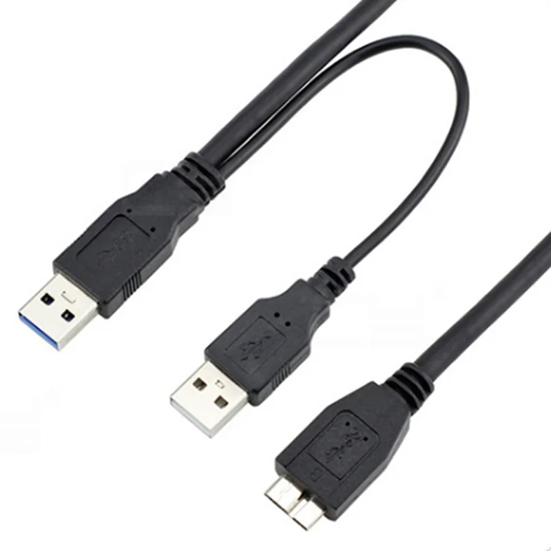 Nuevo Cable de datos USB 3,0 A Y USB 2,0 macho a Micro B, con fuente de alimentación para disco duro móvil, adaptador de Cable SSD de disco duro móvil - imagen 5