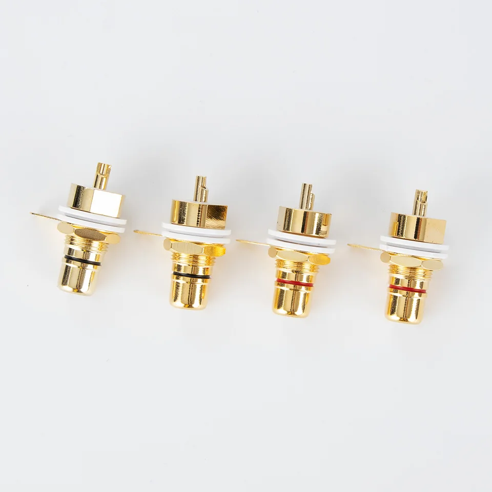 Conector de enchufe HiFi RCA, conector de Audio hembra, chasis para conectores CMC, Conector de cobre plateado - imagen 3