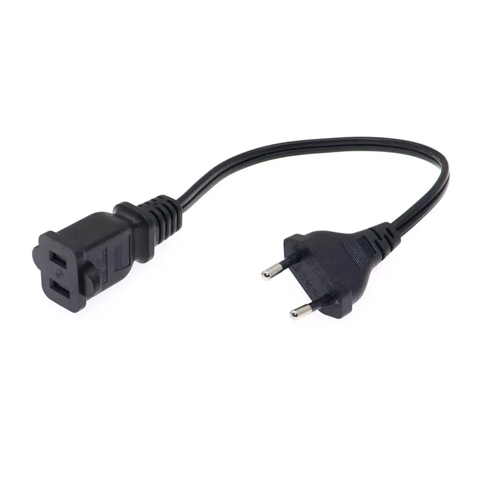 Cable adaptador de corriente Schuko CEE7/16, enchufe europeo a EE. UU., macho de la UE a EE. UU., Nema 1-15R, 30CM - imagen 4