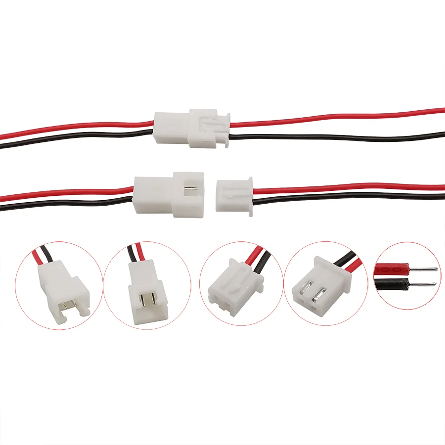 20/10/5 Uds JST XH 2,54mm paso 2 pines macho o hembra conector de Cable XH2.54mm 2P Cable de enchufe longitud 20cm 26AWG - imagen 5