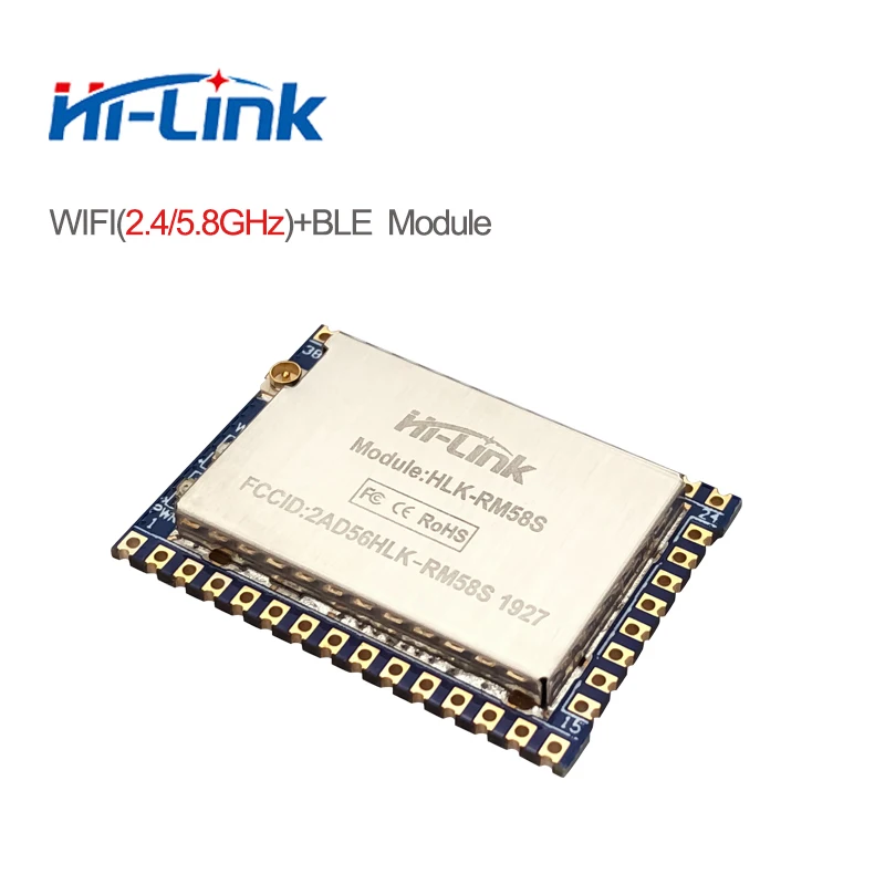HLK-RM58S wifi Android IOS 2,4G/5G + BLE 4,2 módulo WIFI inalámbrico uart serial con CPU RISC de 32 bits RM58S