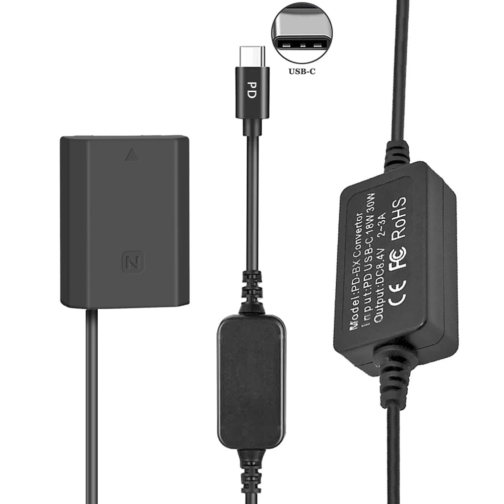 Adaptador de corriente NPFZ100 para batería ficticia de NP-FZ100 para Sony Alpha 7 9 II A6600 A7 III A7R III IV ILCE-7M3K 7RM4 7RM3 9M2 A9 II
