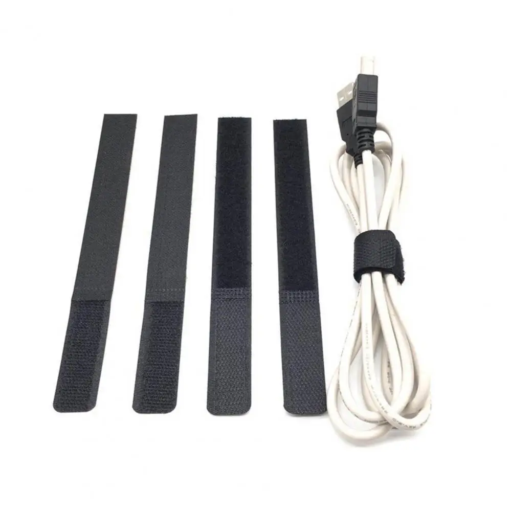 Sujetadores de Cable de datos adhesivos fuertes, cinta de Velcro negra, gancho y bucle, accesorios de costura, 6 unids/set - imagen 5