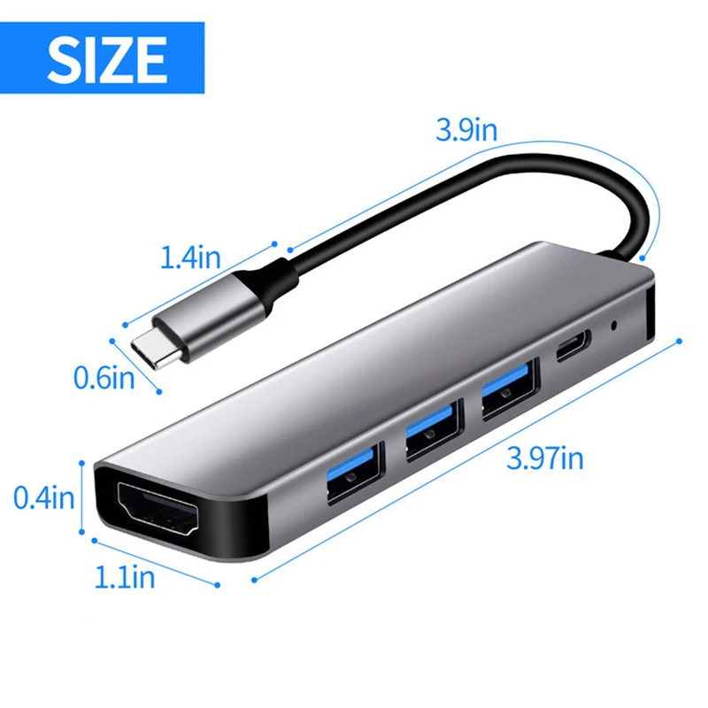 Adaptador USB C - Vista completa