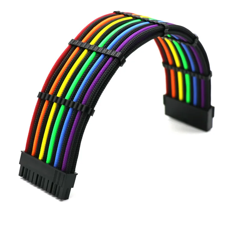 Angitu-Cable de extensión de placa base curvo ATX, 24 Pines, curva, 24P, MB, Cable macho a hembra, peines de Cable gratis - imagen 3