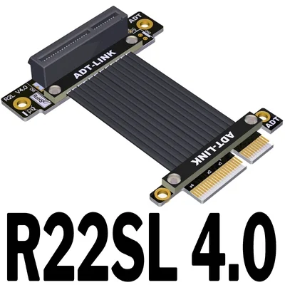 Cable elevador Gen4 PCIE X4, Dual, 90 grados, en ángulo recto, PCIe 4,0x4 a x4, Cable de extensión PCI Express 4x, extensor de cinta de tarjeta elevadora - imagen 3
