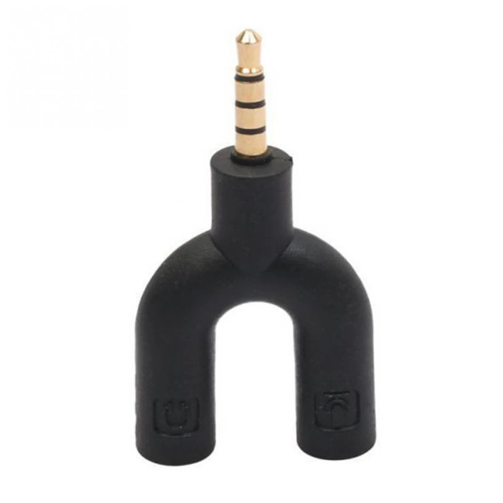 Dirección de audio con divisor en Y estéreo de 3,5 mm auf 2 adaptador de dirección de conector de auriculares con micrófono Weibliche Neu - imagen 2