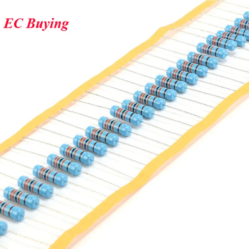 50 Uds 1W resistencia de película metálica 1% 0.1R ~ 2,2 M 1M 100R 100K 200R 330K 470K 510R 680R 300R 220K 39R 240K 270R 820K 180R 150R 1K ohm - imagen 3