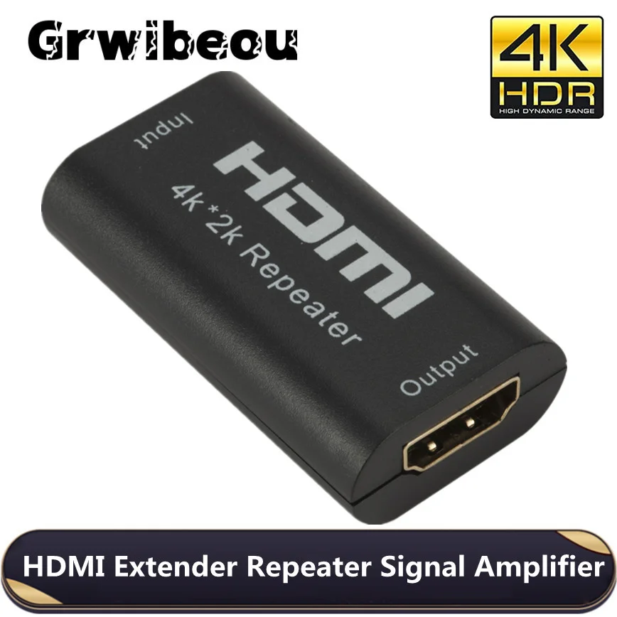 Grwibeou Mini 4K * 2K HDMI extensor repetidor 3D HDMI adaptador amplificador de señal 4,95 Gbps sobre señal HDTV HDMI extensor