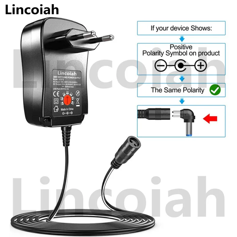 Adaptador Universal AC 100-240V DC 3V 4,5 V 5V 6V 7,5 V 9V 12V 30W fuente de alimentación ajustable multifunción para cámara de tira de luz LED - imagen 2