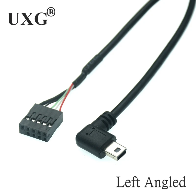 Cable DuPont 9 pines a Mini USB blindado datos y carga 90°