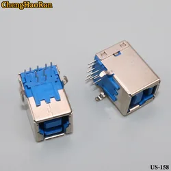 ChengHaoRan Conector USB-B Hembra Acodado 90° Azul