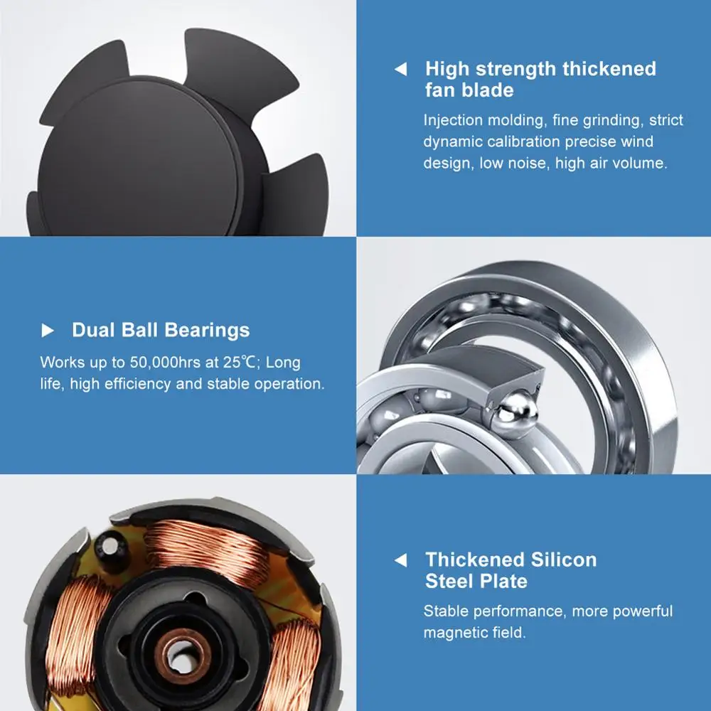 Gdstime-ventilador de refrigeración sin escobillas Gdstime, 5V, 12V, 24V, 120mm x 120mm x 25mm, 120mm x 25mm, 2 pines, 0.3A, 12cm, 1 unidad - imagen 4