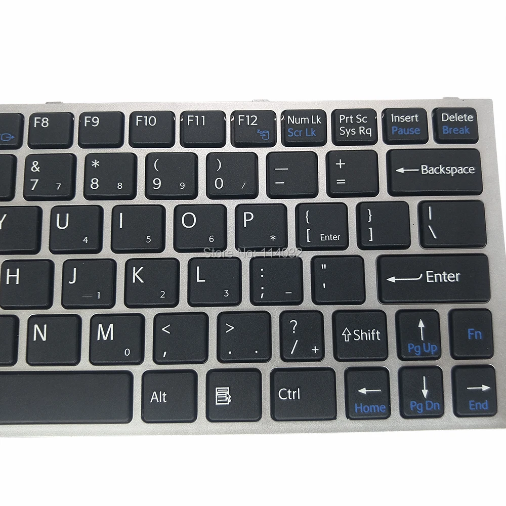 Teclados de repuesto VPCYB para Sony VAIO VPCYA VPC YA YB EE. UU. Inglés negro con teclado con marco plateado Accesorios nuevos y genuinos - imagen 4