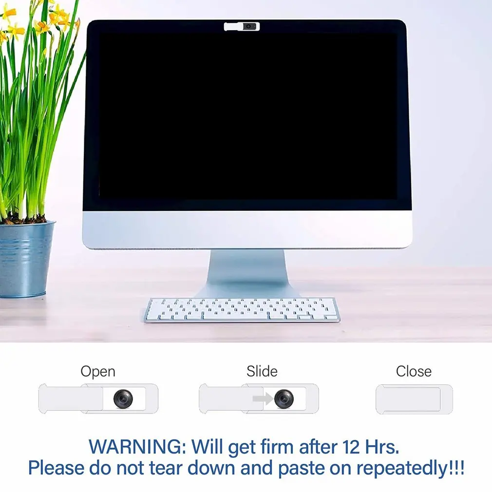 Cubierta de cámara web antiespía Universal de plástico, imán deslizante para obturador, para iPad, teléfono, ordenador, pegatina - imagen 2
