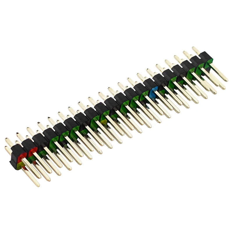 1 Uds. Cabezal GPIO de 2x20 pines marca colorida previene el enchufe incorrecto conector recto de cabezal de Pin macho de doble fila para Raspberry Pi Zero 2 W - imagen 2